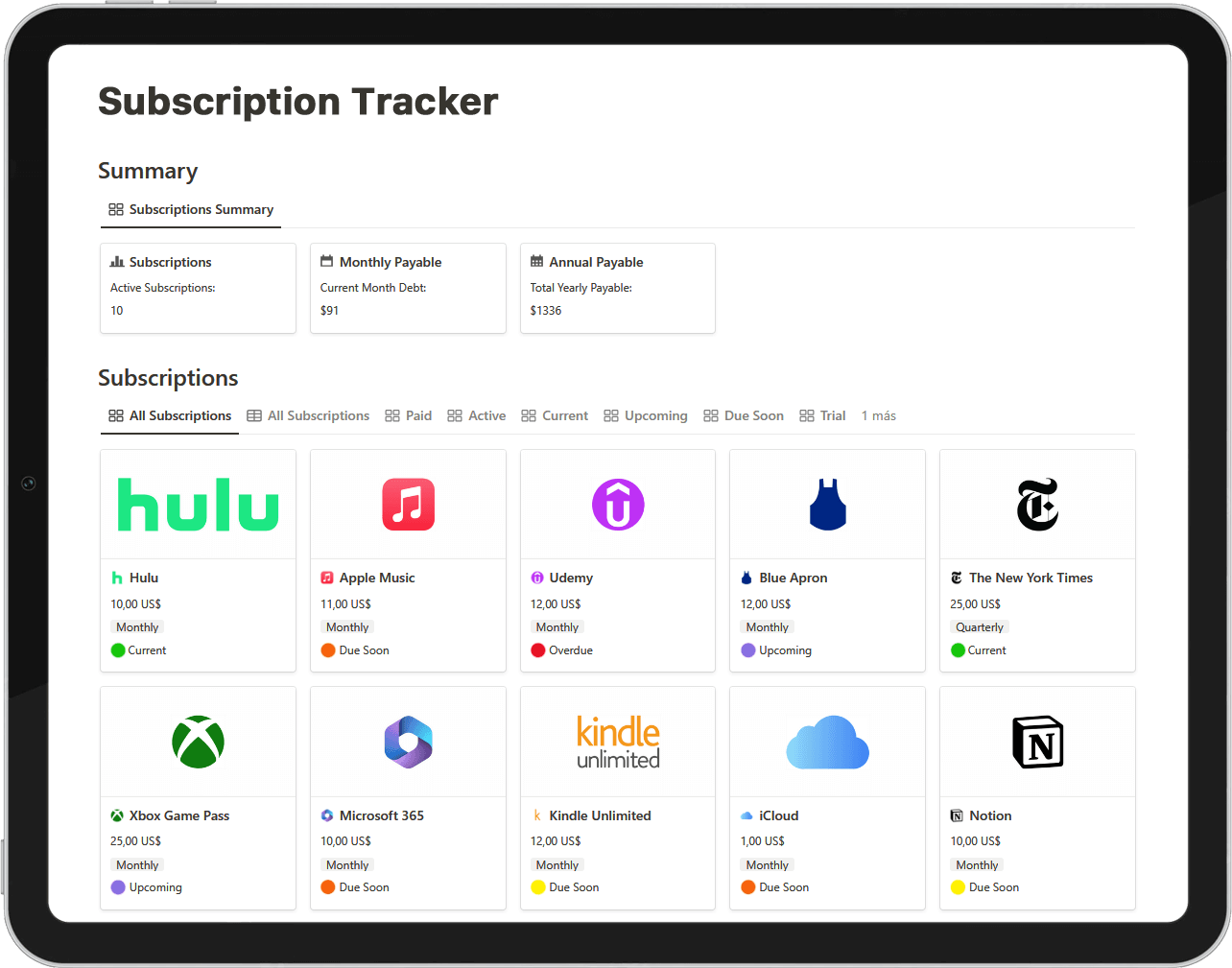 Subscription Tracker